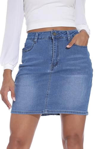 GUANYY Damen-Jeansrock/Jeansrock/Minirock - Blau - Mittel von GUANYY