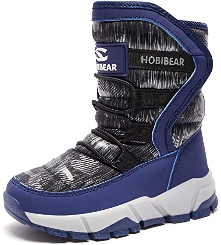 GUBARUN Schneestiefel Jungen Mädchen Winterstiefel Kinder Winter Outdoor Wasserdicht Warme Stiefel（N-Saphir, EU 29 von GUBARUN