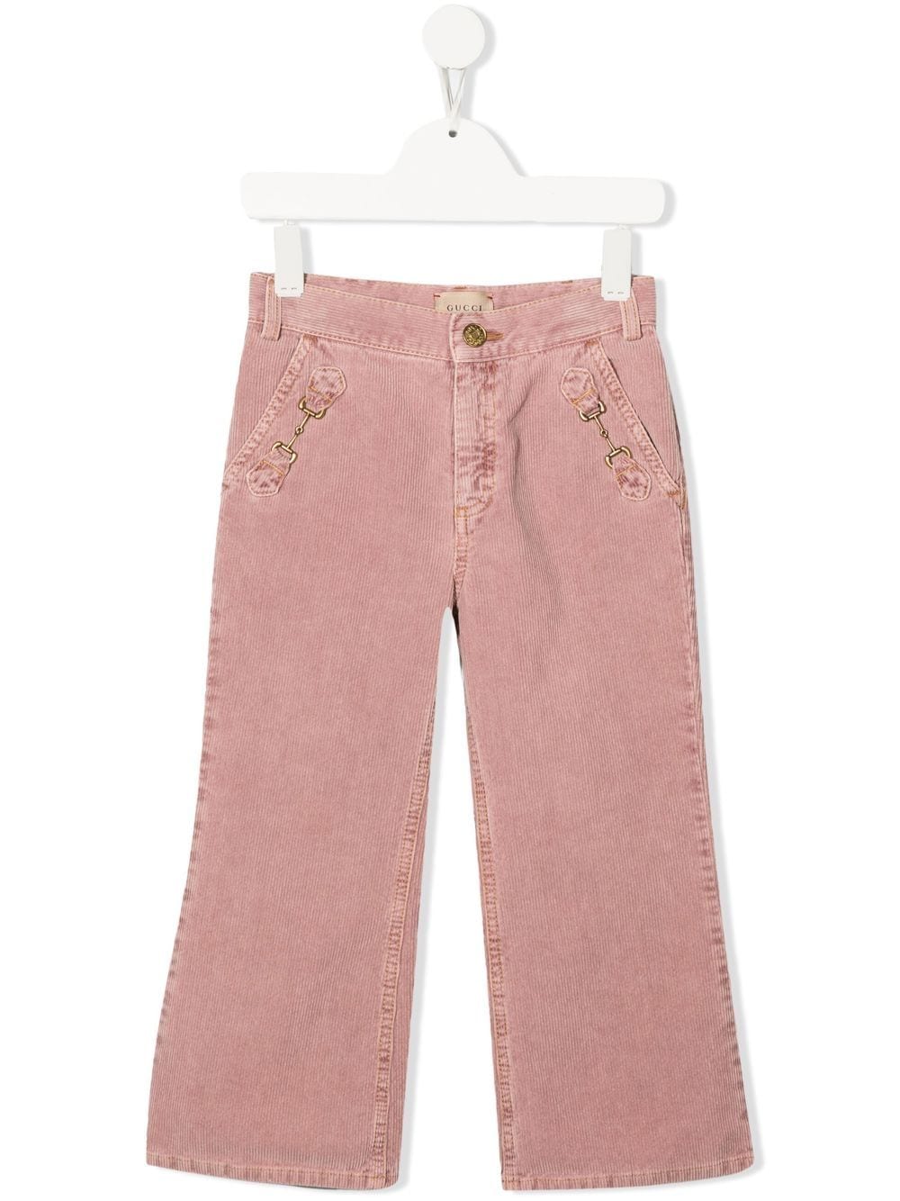 Gucci Kids Cordhose mit Horsebit-Detail - Rosa von Gucci Kids