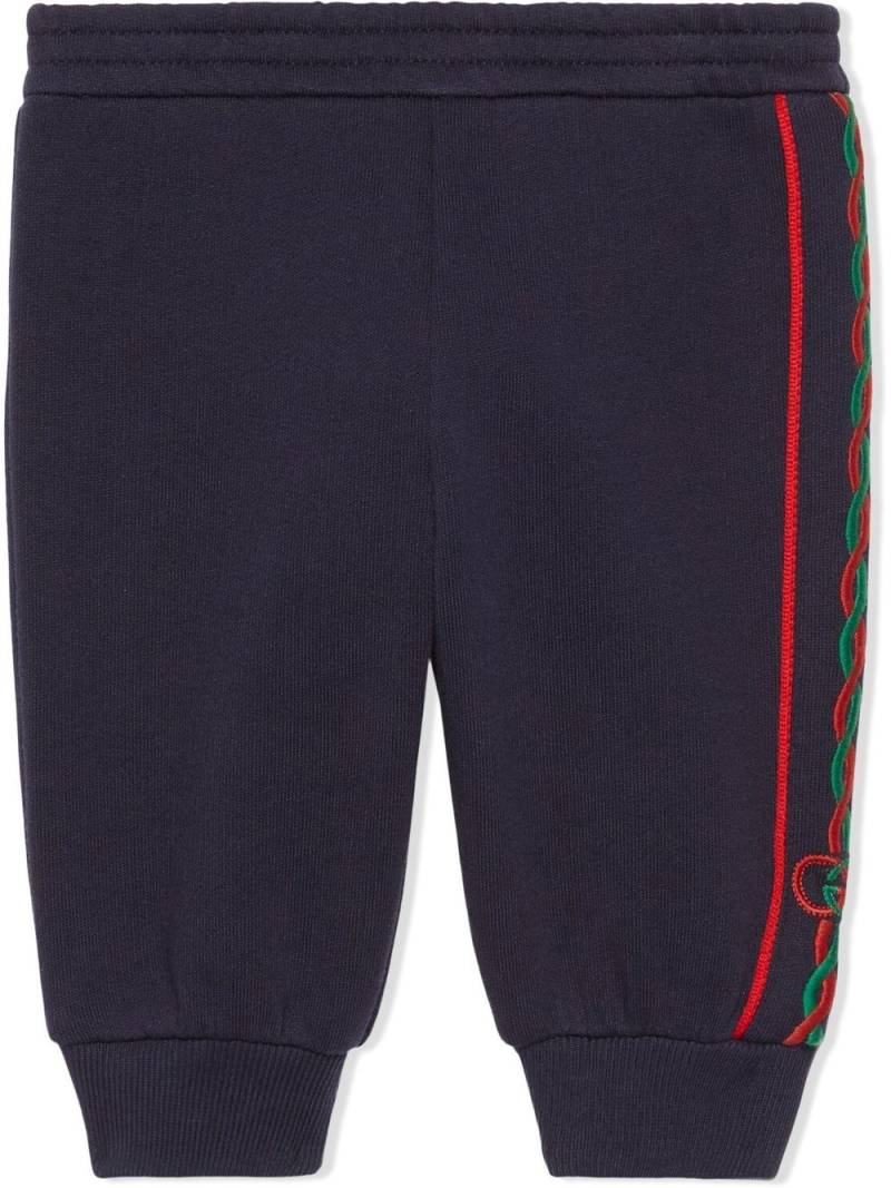 Gucci Kids Jogginghose mit seitlichen Streifen - Blau von Gucci Kids