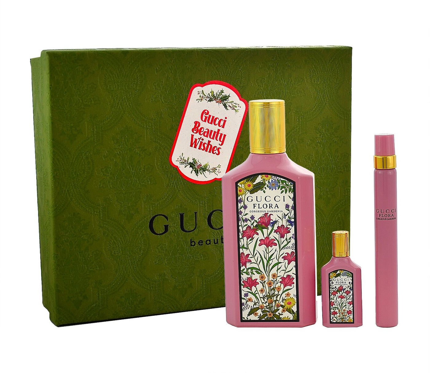 GUCCI Duft-Set Gucci Flora Gorgeous Gardenia EDP 100ml + EDP 10ml + Miniatur EDP 5ml von GUCCI