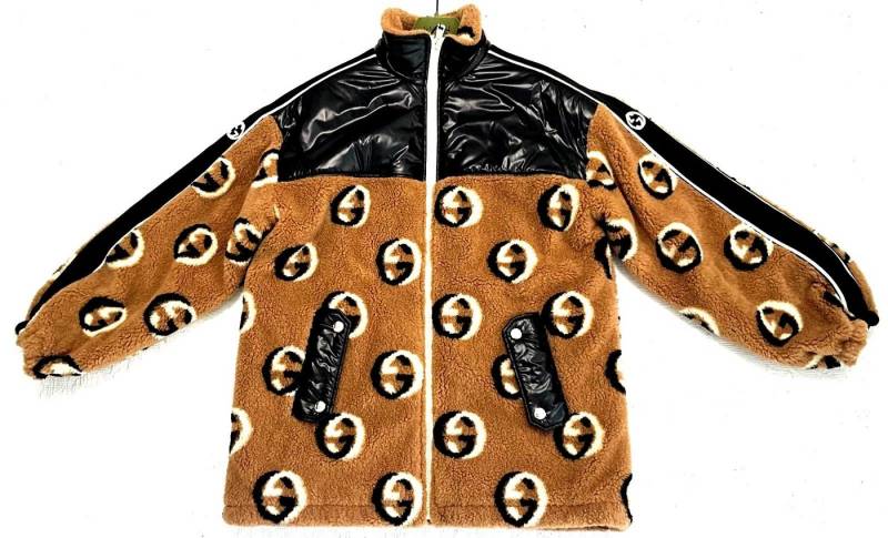 GUCCI Fleecejacke Gucci Damen Jacke, GUCCI GG WOOL FLEECE JACQUARD L/S ZIP JACKET mit Stehkragen von GUCCI