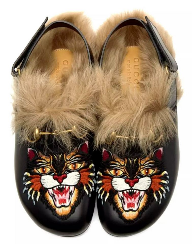 GUCCI Lammfell Princetown Sandalen mit Horsebit Unisex Clog Diese luxuriösen Slipper sind ein seltenes Sammlerstück von GUCCI