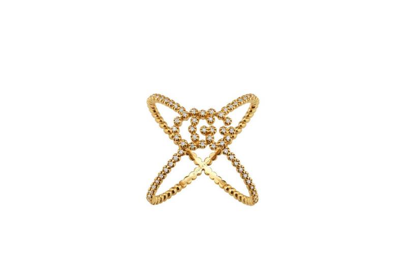 GUCCI Silberring GG Running X Diamant von GUCCI