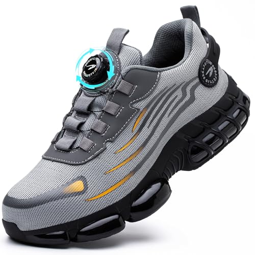 GUDECIUS Arbeitsschuhe Leicht Sicherheitsschuhe Herren Damen mit Stahlkappe Anti-Smashing Leicht Sportlich Atmungsaktiv Selbsthemmend Schnellverschluss Mode Schutzschuhe Grau 42 EU GUDECIUS Arbeitsschuhe Leicht Sicherheitsschuhe Herren Damen mit Stahlkappe Anti-Smashing Leicht Sportlich Atmungsaktiv Selbsthemmend Schnellverschluss Mode Schutzschuhe Grau 42 EU von GUDECIUS