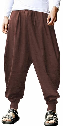 GUDEUBAI Haremshose für Herren, lockere Passform, Hippie-Aladin, tiefer Schritt, Braun, Klein GUDEUBAI Haremshose für Herren, lockere Passform, Hippie-Aladin, tiefer Schritt, Braun, Klein von GUDEUBAI