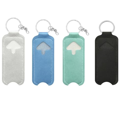 GUEDKIKL 4 Stück PU-Leder-Chapstick-Halter, Schlüsselanhänger, tragbarer Lippenstift-Halter mit Metall-Schlüsselanhänger, Lippenbalsam-Halter, Lippenstift-Aufbewahrungstasche, Schutztasche für Damen GUEDKIKL 4 Stück PU-Leder-Chapstick-Halter, Schlüsselanhänger, tragbarer Lippenstift-Halter mit Metall-Schlüsselanhänger, Lippenbalsam-Halter, Lippenstift-Aufbewahrungstasche, Schutztasche für Damen von GUEDKIKL