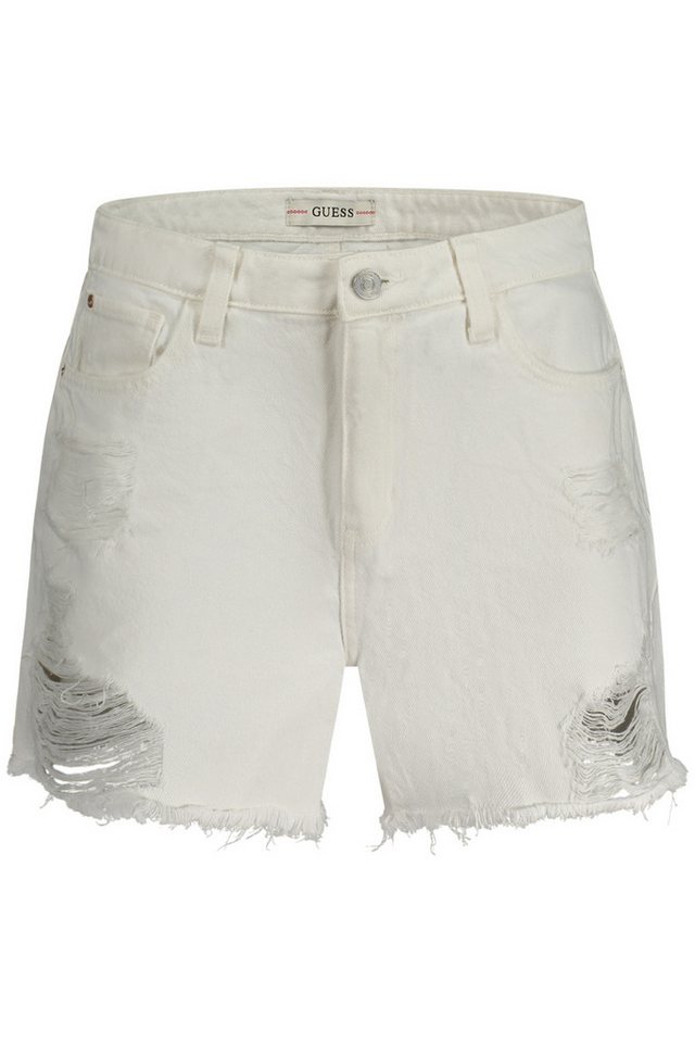 GUESS JEANS 2-in-1-Shorts Weiße Damen Jeans Shorts, Used-Look, recycelte Baumwolle von GUESS JEANS