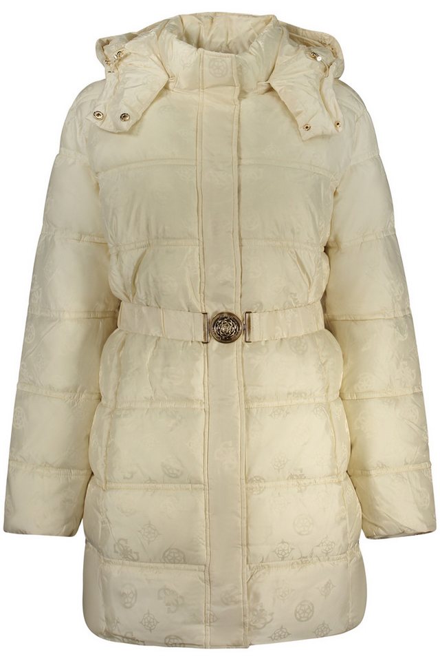 GUESS JEANS Outdoorjacke Damen-Langjacke Beige: Abnehmbare Kapuze, Wasserdicht & Elegant von GUESS JEANS