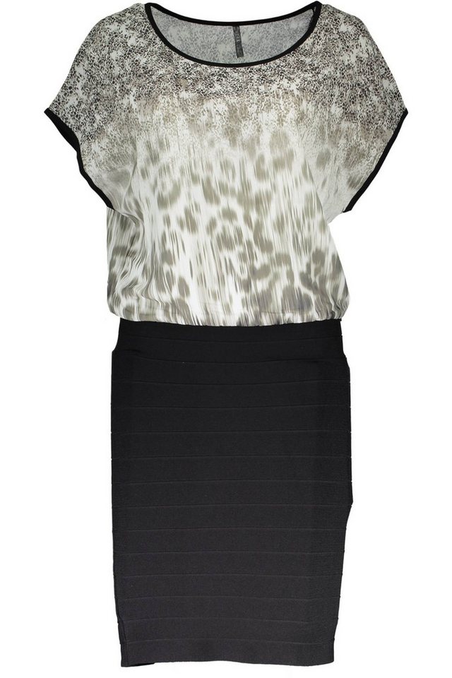 GUESS JEANS Partykleid Damen Kurzes Kleid Mehrfarbig mit Rundhalsausschnitt und Logodetails von GUESS JEANS