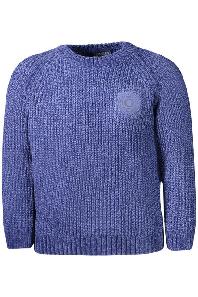 GUESS JEANS Strickpullover Blauer Chenille-Kinderpullover mit Rundhalsausschnitt und Applikation GUESS JEANS Strickpullover Blauer Chenille-Kinderpullover mit Rundhalsausschnitt und Applikation von GUESS JEANS