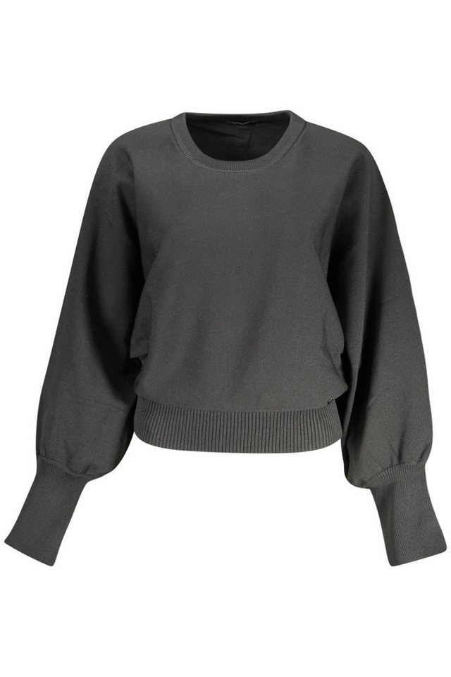 GUESS JEANS Strickpullover Eleganter Damenpullover Schwarz mit Rundhals & Logodetail von GUESS JEANS