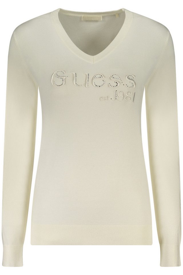 GUESS JEANS Strickpullover Eleganter Damenpullover mit V-Ausschnitt und Strassapplikationen von GUESS JEANS