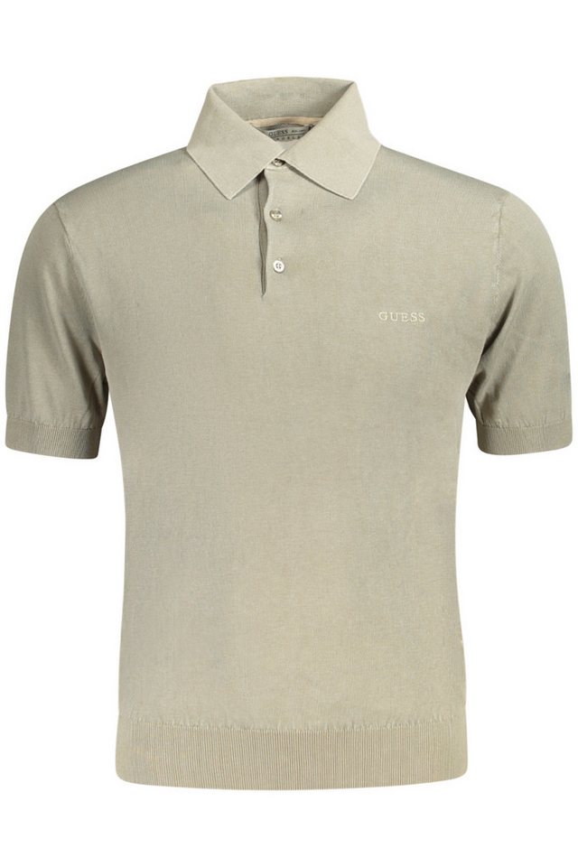 GUESS JEANS Strickpullover Grüner Herren Kurzarm-Pullover mit Stickerei und 3 Knöpfen von GUESS JEANS