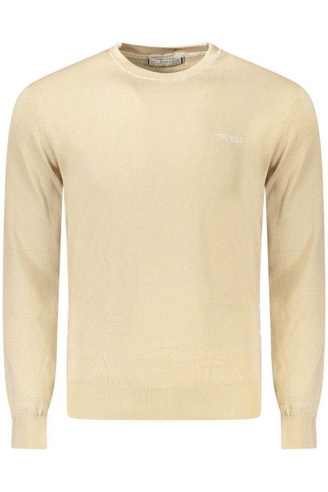GUESS JEANS Strickpullover Herren Pullover aus Bio-Baumwolle mit Stickerei und Logo in Beige von GUESS JEANS