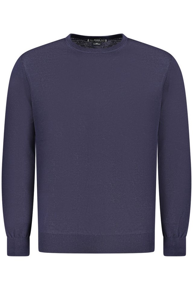 GUESS JEANS Strickpullover Moderner Herrenpullover in Blau - Langarm, Rundhals, mit Logo-Design von GUESS JEANS