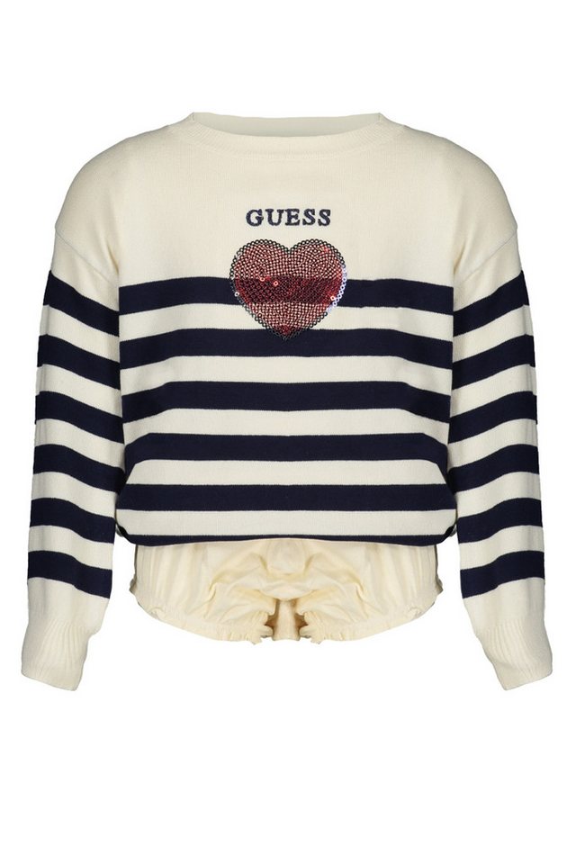 GUESS JEANS Strickpullover Weißes 2-teiliges Mädchenset: Streifenpullover & Slip mit Logo GUESS JEANS Strickpullover Weißes 2-teiliges Mädchenset: Streifenpullover & Slip mit Logo von GUESS JEANS