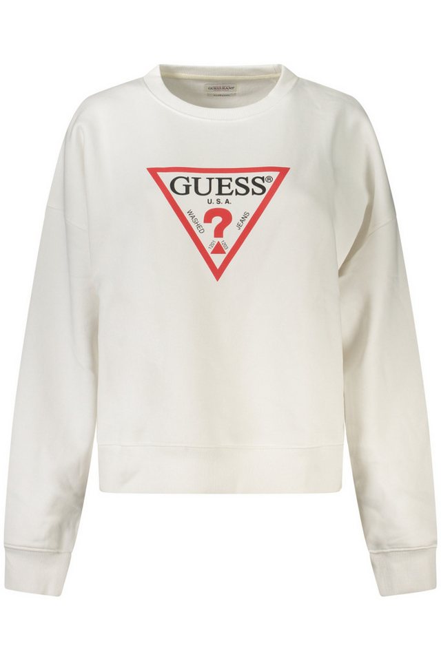 GUESS JEANS Sweatshirt Bio-Baumwoll Damenpullover Weiß: Oversized von GUESS JEANS