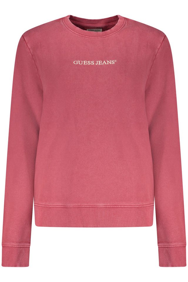 GUESS JEANS Sweatshirt Damenpullover rot: Bio-Baumwolle, Stickerei & von GUESS JEANS