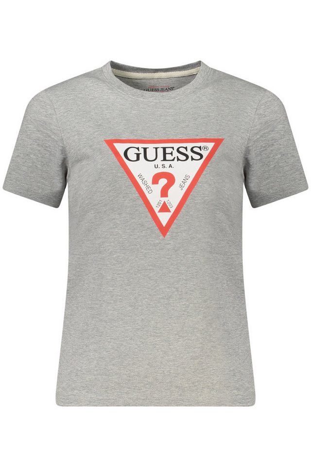 GUESS JEANS T-Shirt Damen Slim Fit T-Shirt Grau - Bio-Baumwolle von GUESS JEANS
