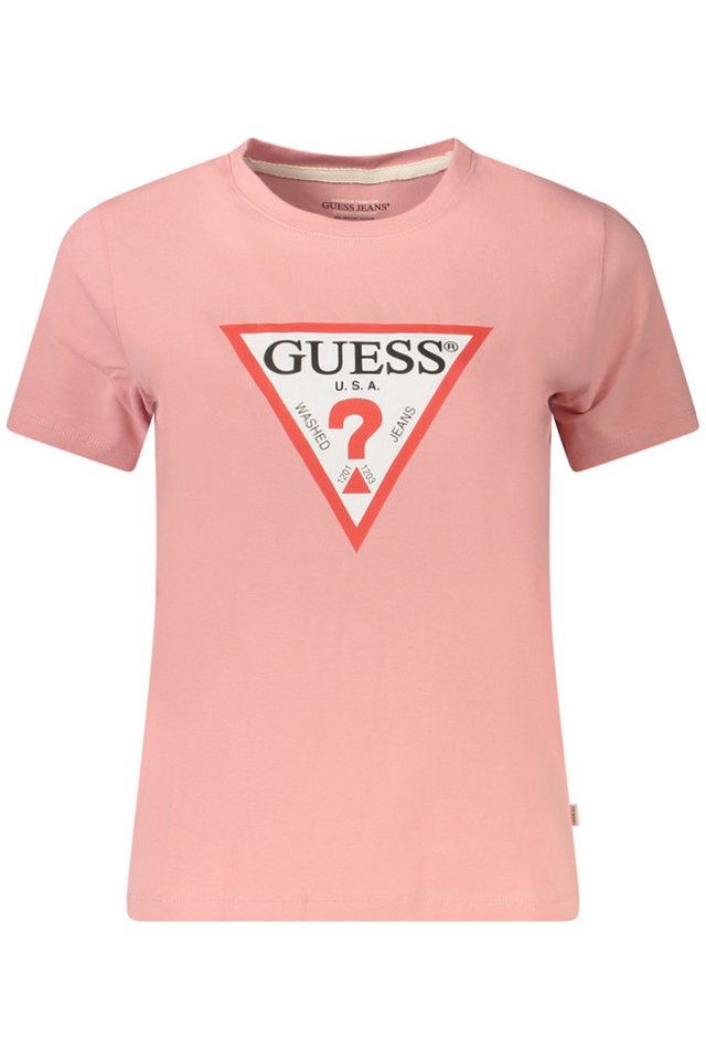GUESS JEANS T-Shirt Damen Slim Fit T-Shirt in Rosa aus Bio-Baumwolle von GUESS JEANS