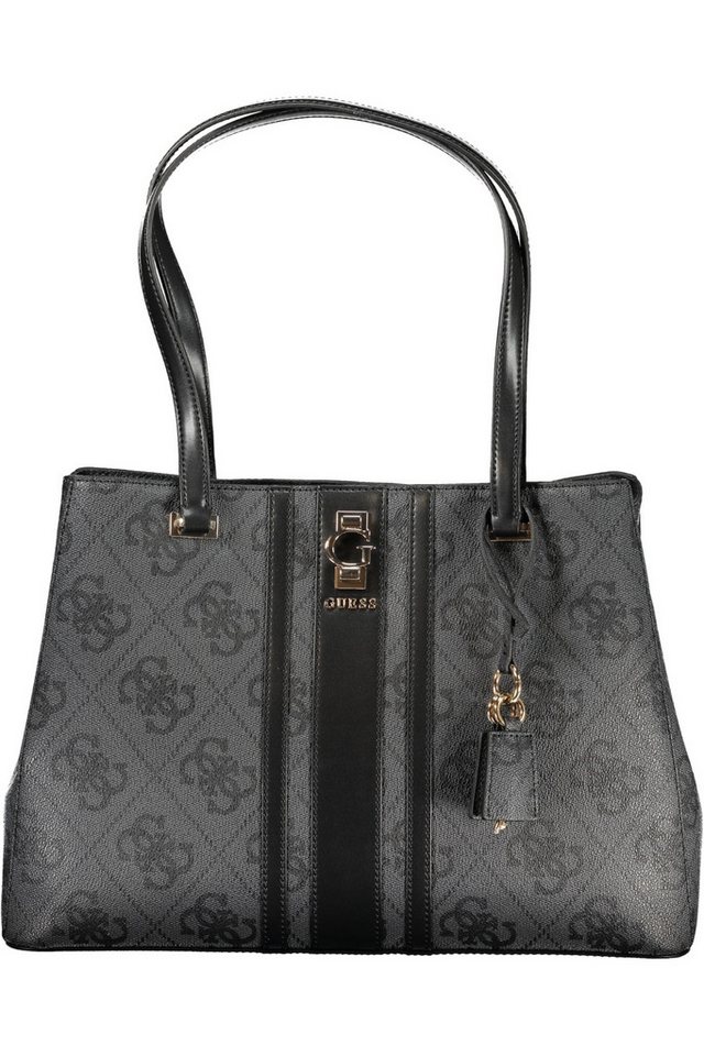 GUESS JEANS Umhängetasche, Elegante Damen-Schultertasche in Schwarz mit praktischen Fächern von GUESS JEANS