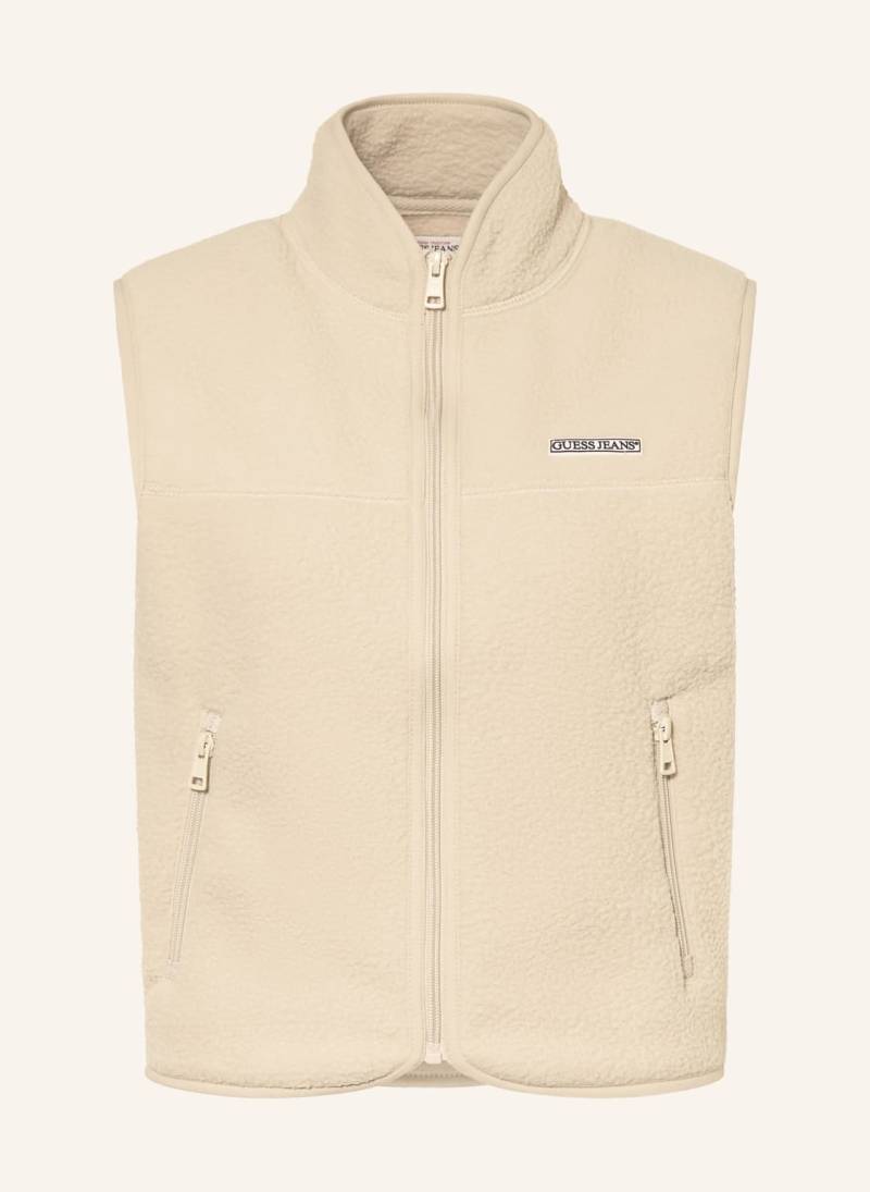 Guess Jeans Fleeceweste weiss von GUESS JEANS