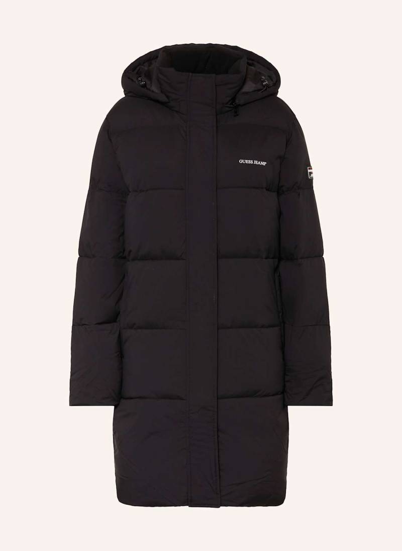Guess Jeans Steppmantel Mit Abnehmbarer Kapuze schwarz von GUESS JEANS