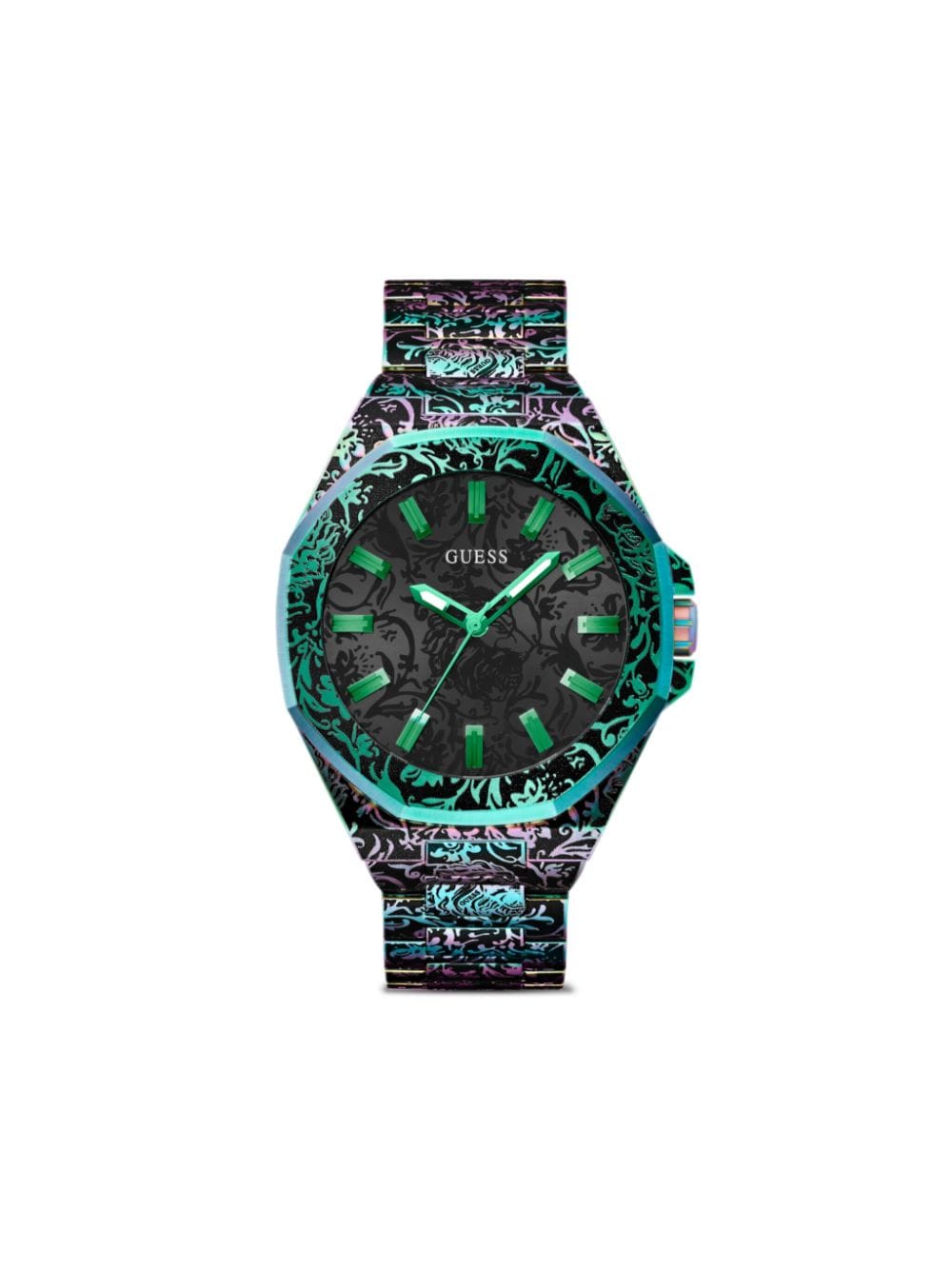 GUESS USA Iridescent recycelter Stahl 46mm - Schwarz von GUESS USA