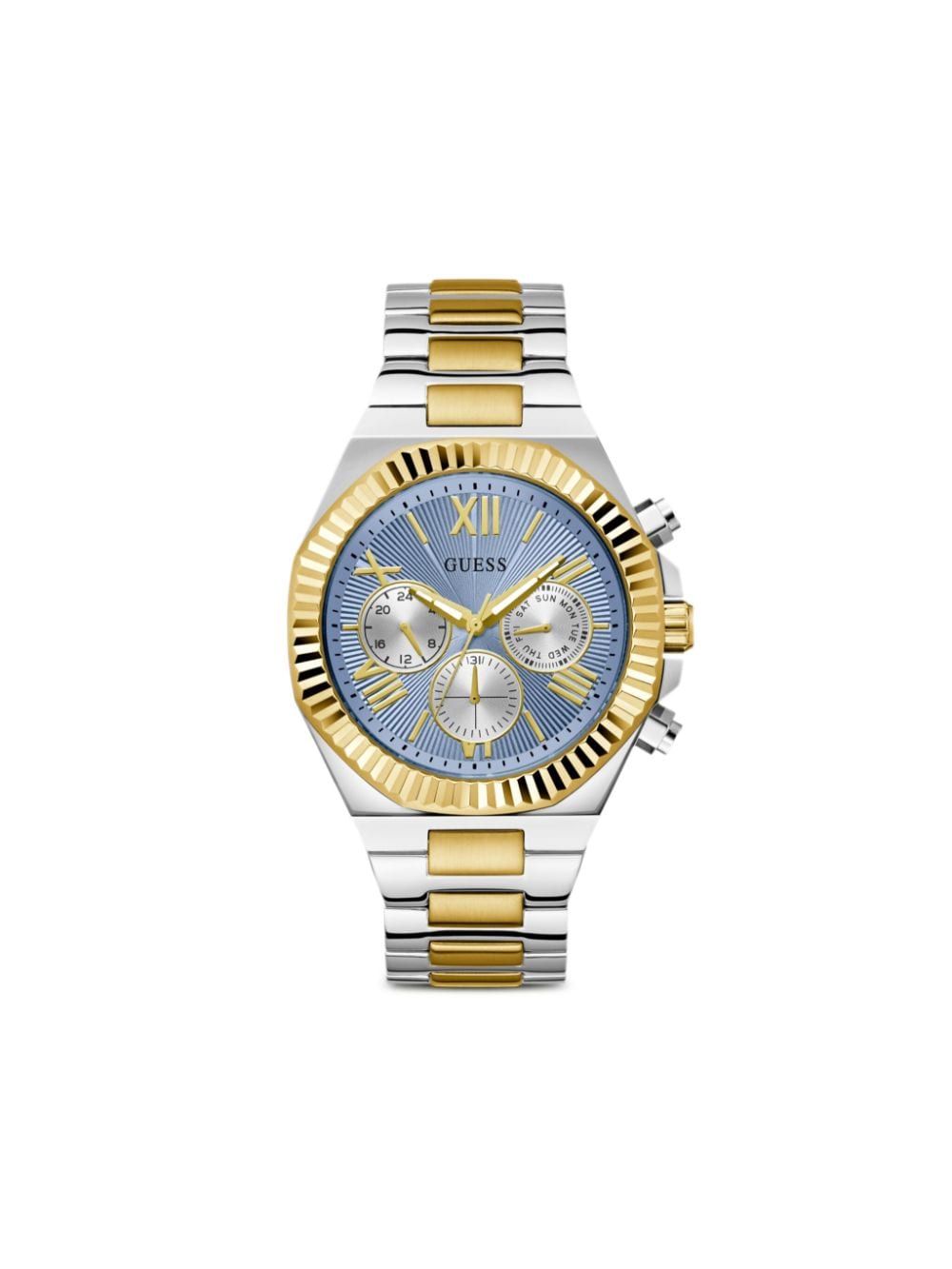 GUESS USA Edelstahl-Armbanduhr mit Quarzwerk 44mm - Blau von GUESS USA