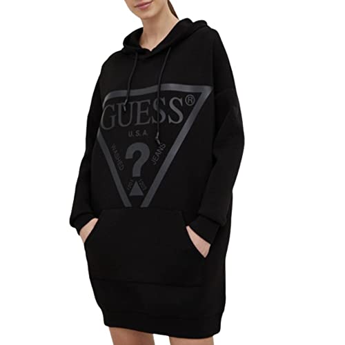 Felpa donna Guess Alisa long hooded sweatshirt con cappuccio nero ES23GU06 V2YQ12K7UW2 XL von GUESS