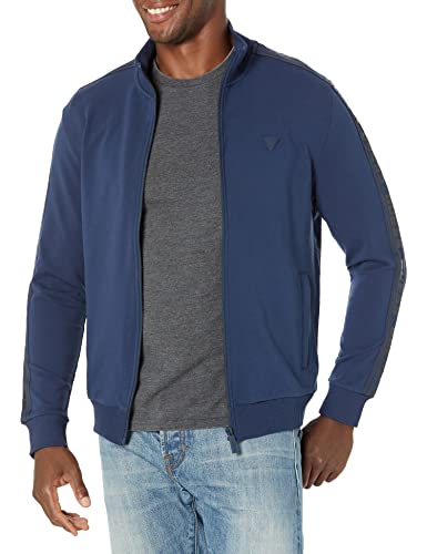 Felpa uomo Guess full zip new arlo sweatshirt con zip collo alto blu E23GU03 Z2YQ12K6ZS1 L von GUESS