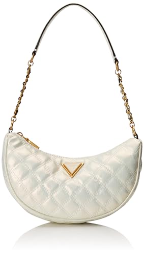 GUESS Abendtasche Giully Top Zip Shoulder Bag Ivory Shiny One Size von GUESS