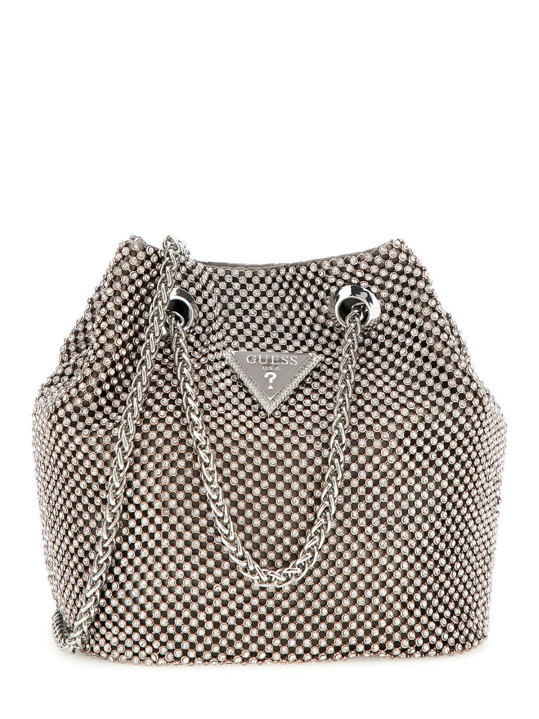 GUESS - Abendtasche Zalina Pouch Silver Silber von GUESS