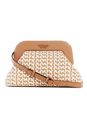 GUESS Abey Frame Clutch Cognac/White von GUESS