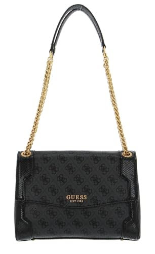 GUESS Ajiona Convertible Flap Crossbody Bag Coal Logo/Black von GUESS