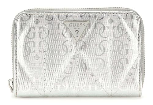 GUESS Aldina SLG Medium Zip Around Wallet Silver von GUESS