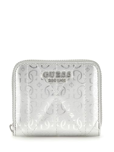 GUESS Aldina SLG Small Zip Around Wallet Silver von GUESS