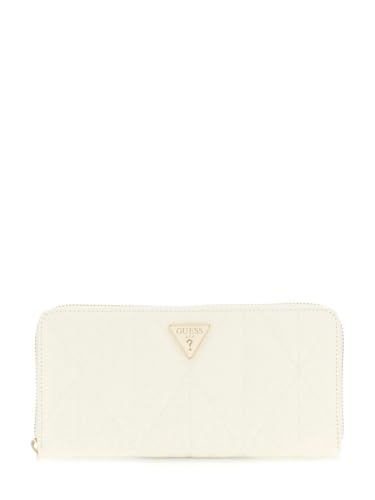 GUESS Aldina SLG Zip Around Wallet L Cream White von GUESS