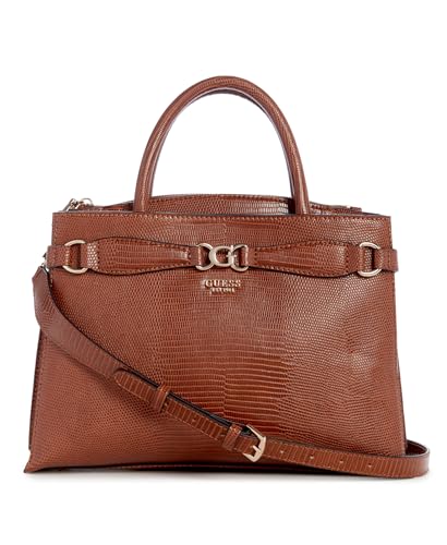 GUESS Damen Arlena Girlfriend Satchel Schulranzen, Tragegriff Oben, Cognac von GUESS