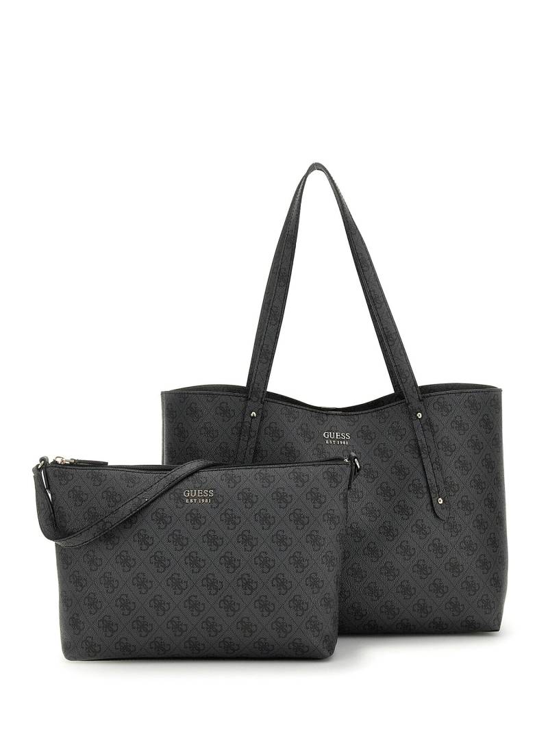 GUESS - BRENTON TOTE clo / coal logo von GUESS