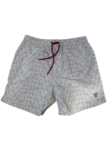 GUESS Badehose Short Swimtrunk Medium AOP F4GT06WG2A2, Weiß, Small von GUESS