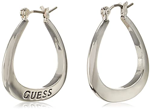 GUESS "Basic" Silver Small Oval Logo Hoop Earrings von GUESS