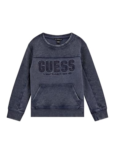 GUESS Besticktes Eco Langarm-Sweatshirt für Jungen, Intelligentes Blau, 4 Jahre von GUESS