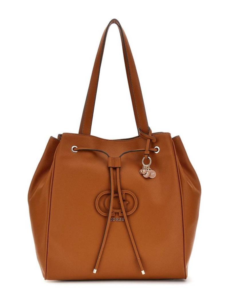 GUESS - Beutel Calebra Drawstring Tote Cognac Cognac von GUESS