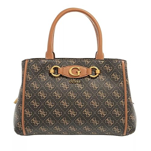 GUESS Borsa mano/tracolla izzy small girlfriend satchel brown/cognac multilogo BS23GU110 QB865404 Grande von GUESS