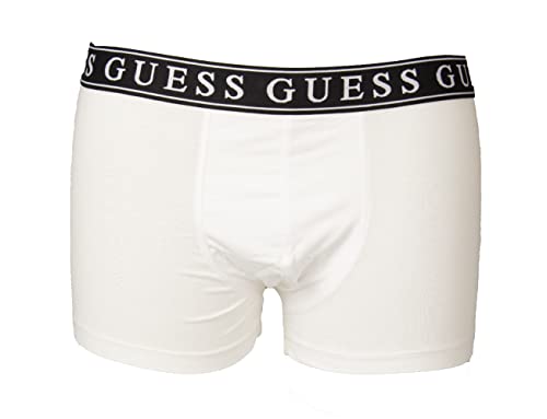 GUESS Boxershorts für Herren, elastischer, exponierter Stretch-Baumwollunterwäsche Artikel UO1F05JR00A Boxer, A009 Optic White, L von GUESS