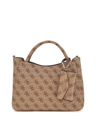 GUESS Brenton Girlfriend Satchel Latte Logo von GUESS