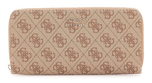 GUESS Brenton SLG Large Zip Around Wallet L Latte Logo von GUESS