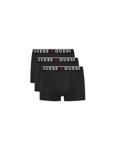 GUESS Brian Hero Boxer Trunk 3er Pack, A996 - Jet Black W Frost G, Medium-Large von GUESS